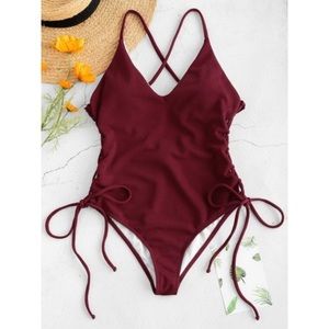 Zaful Laceup cross high cut swimsuit.
